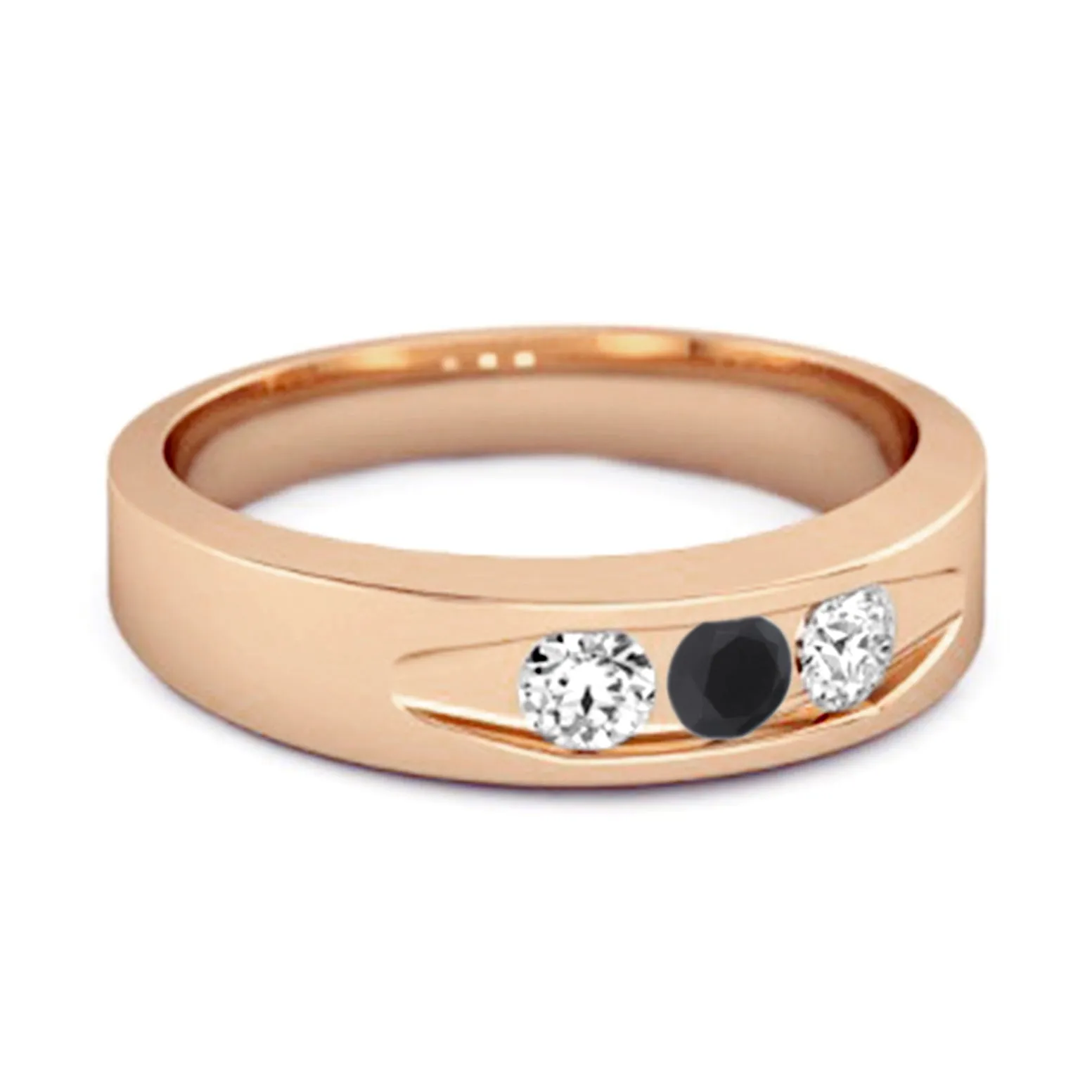 Tri Culvert Ring 925 Sterling Silver 0.30 Ct Black Spinel Ring