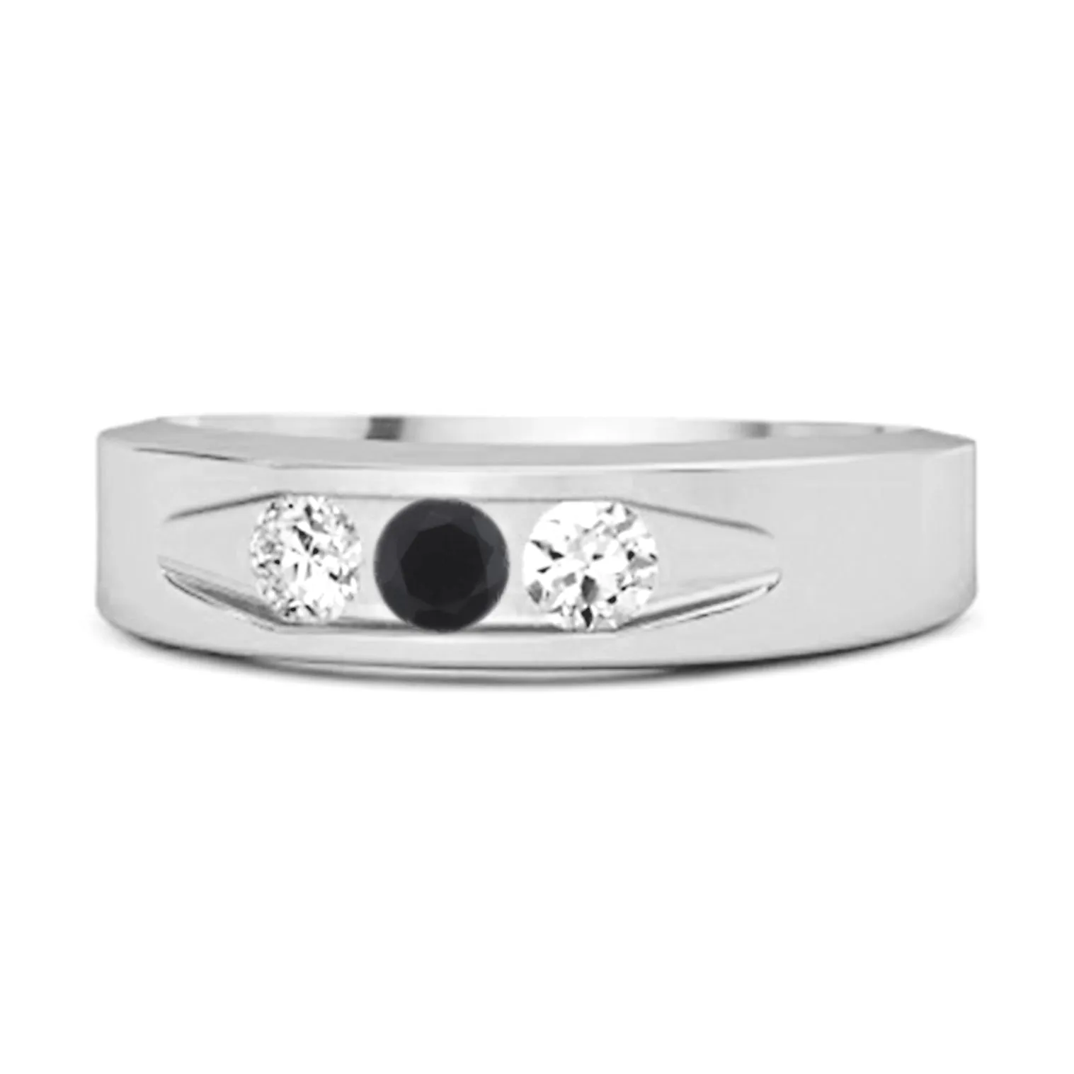 Tri Culvert Ring 925 Sterling Silver 0.30 Ct Black Spinel Ring