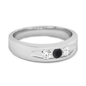 Tri Culvert Ring 925 Sterling Silver 0.30 Ct Black Spinel Ring