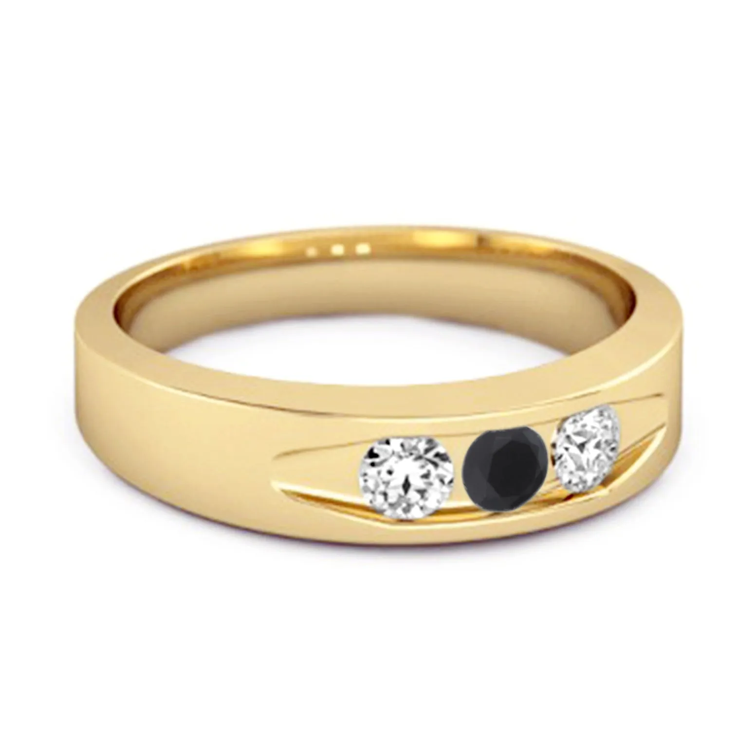 Tri Culvert Ring 925 Sterling Silver 0.30 Ct Black Spinel Ring