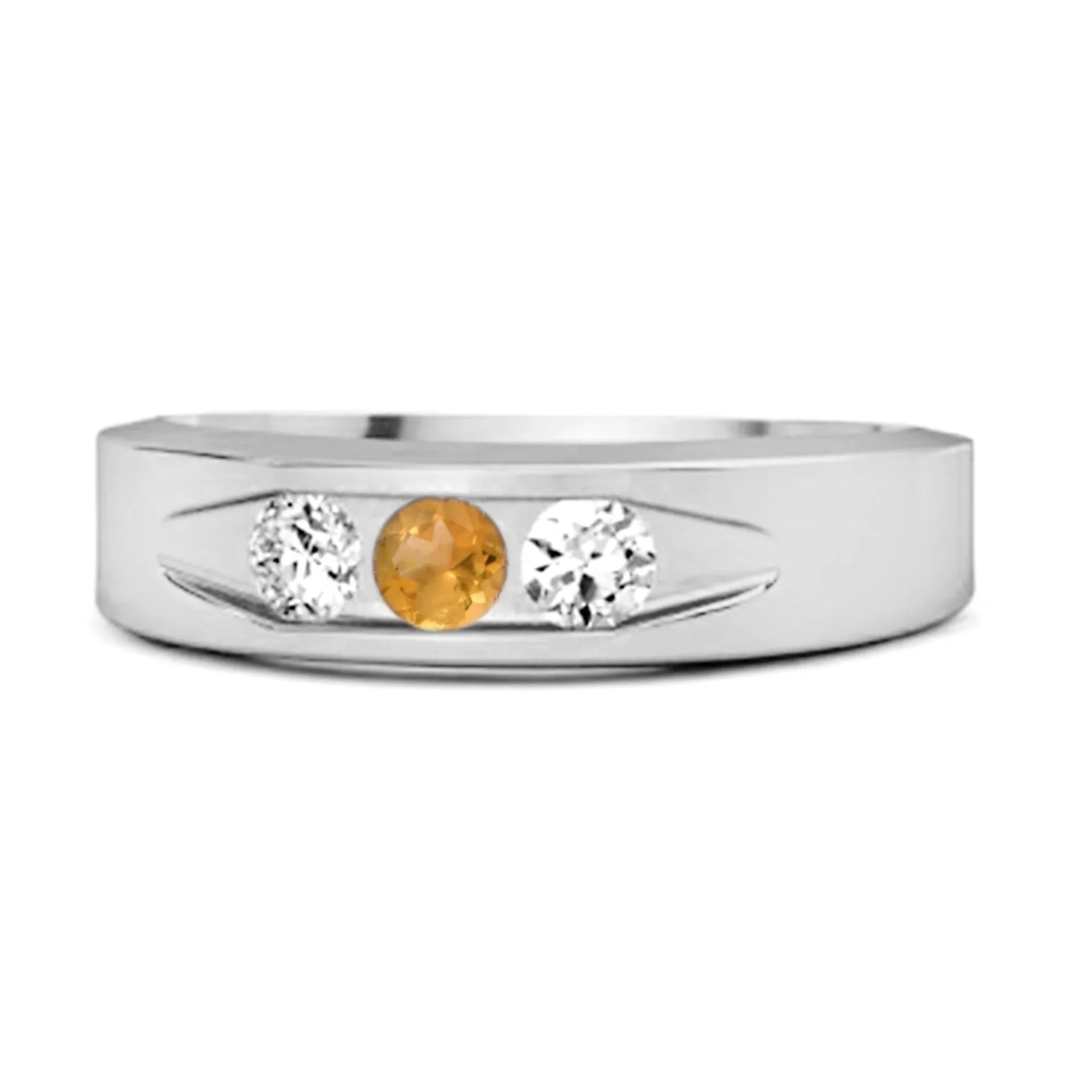 Tri Culvert Ring 925 Sterling Silver 0.30 Ct Citrine Ring
