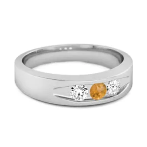 Tri Culvert Ring 925 Sterling Silver 0.30 Ct Citrine Ring