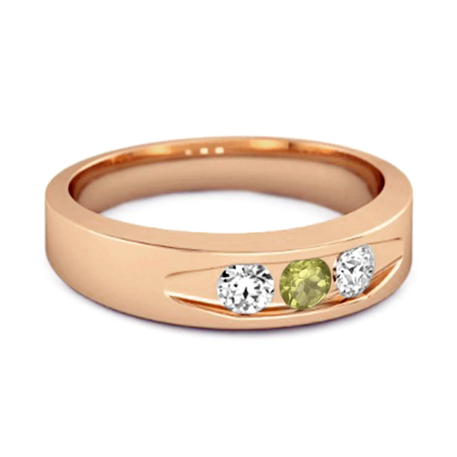 Tri Culvert Ring 925 Sterling Silver 0.30 Ct Peridot Ring