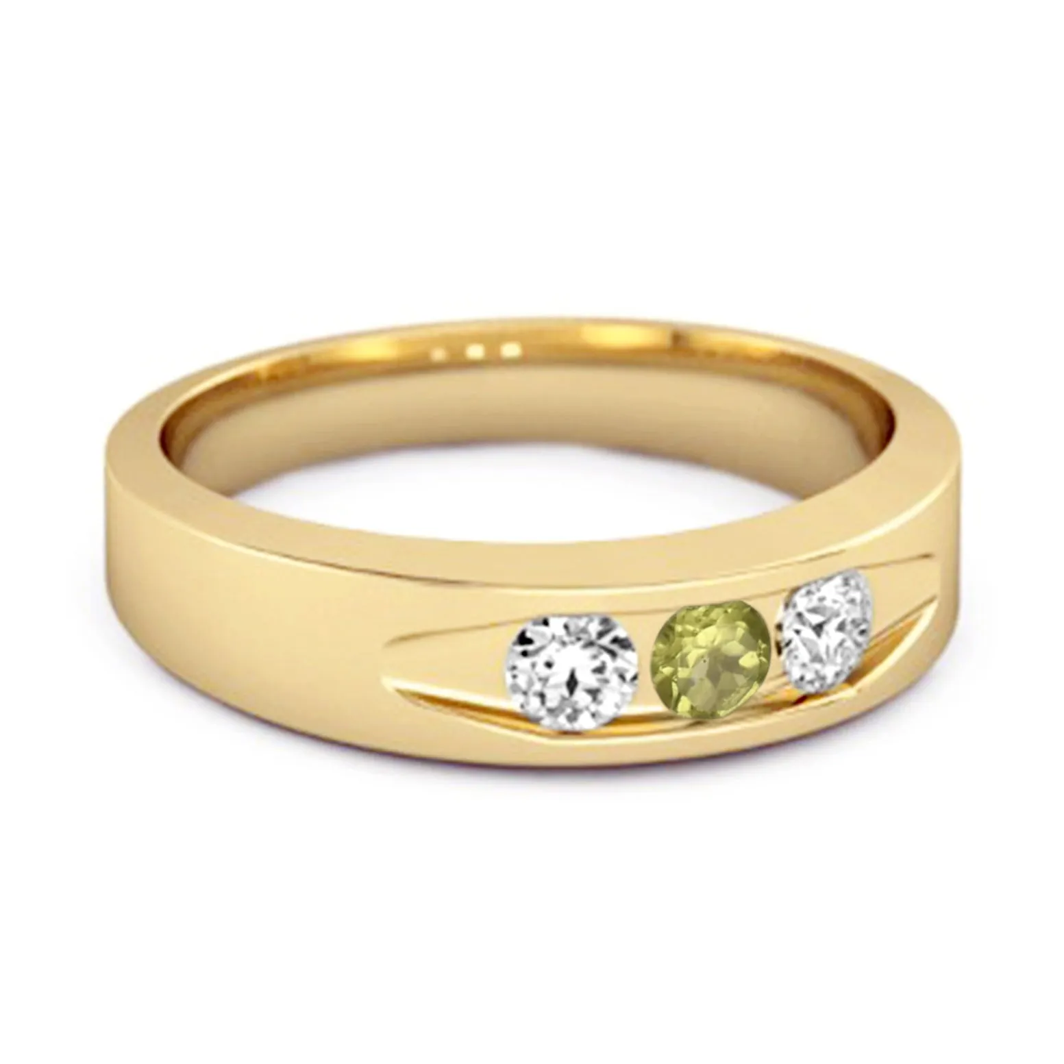 Tri Culvert Ring 925 Sterling Silver 0.30 Ct Peridot Ring