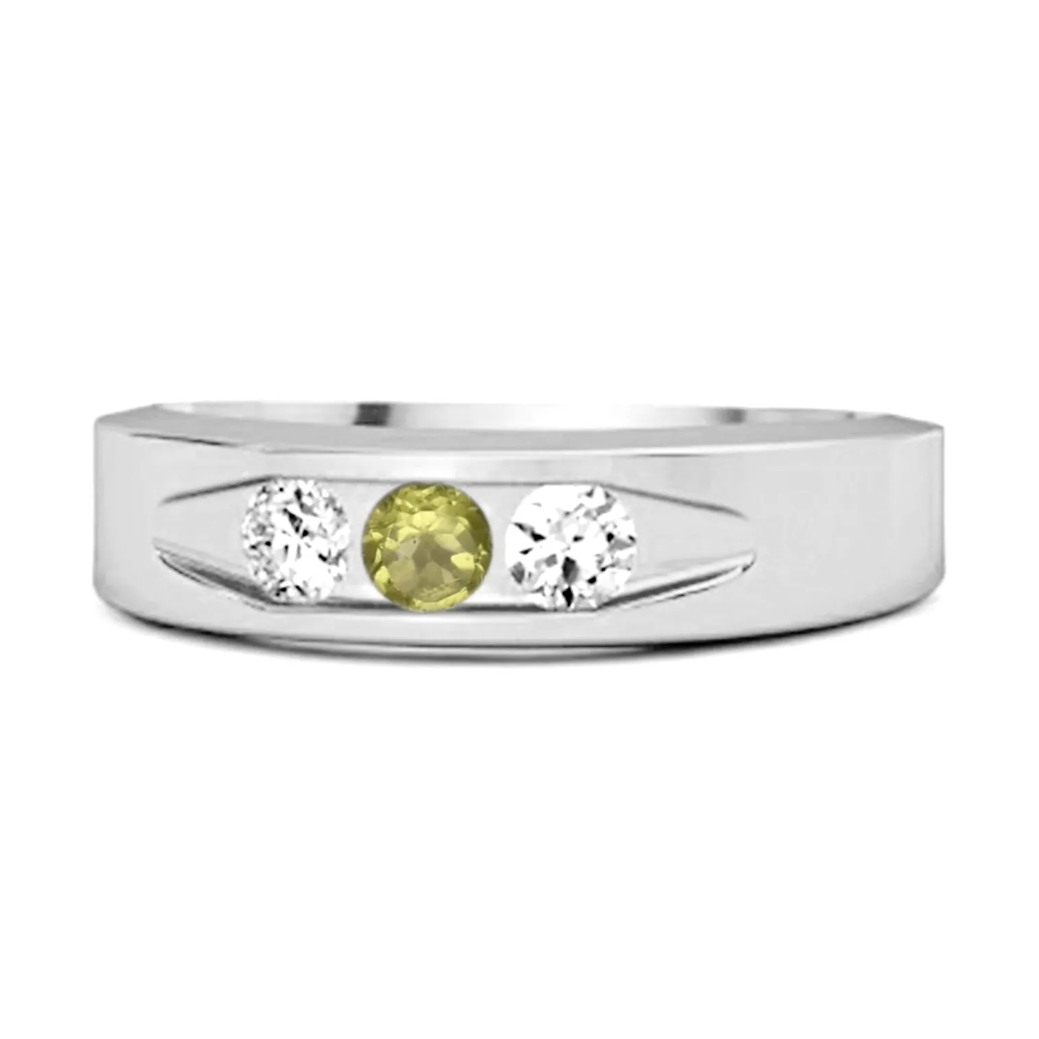 Tri Culvert Ring 925 Sterling Silver 0.30 Ct Peridot Ring