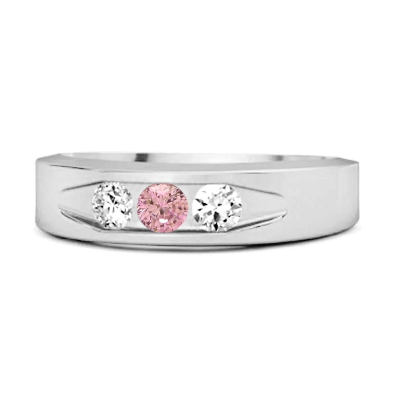 Tri Culvert Ring 925 Sterling Silver 0.30 Ct Pink Zirconia Ring