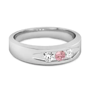 Tri Culvert Ring 925 Sterling Silver 0.30 Ct Pink Zirconia Ring