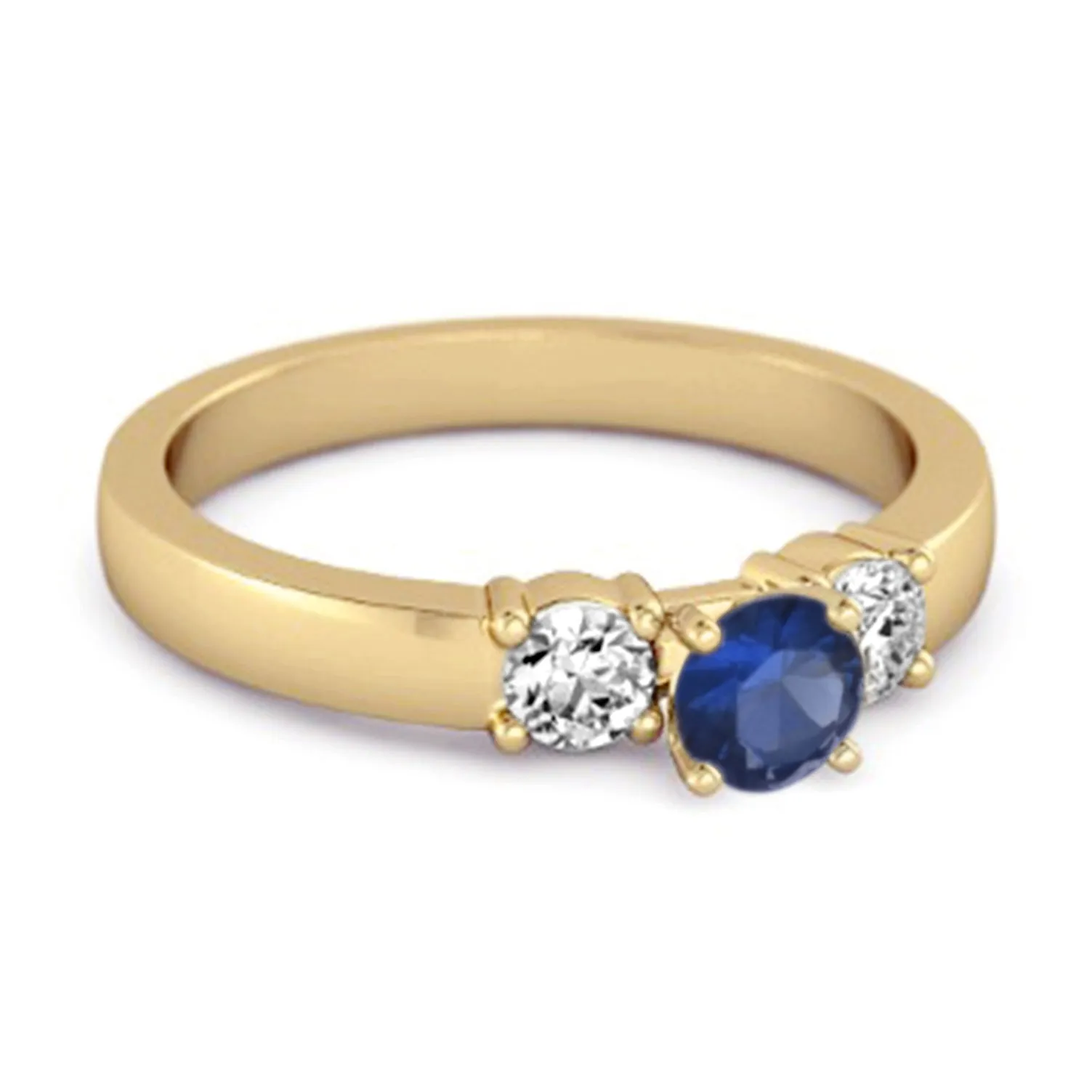 Tri Stone 0.10 Ctw Blue Sapphire 925 Sterling Silver Mystery Ring