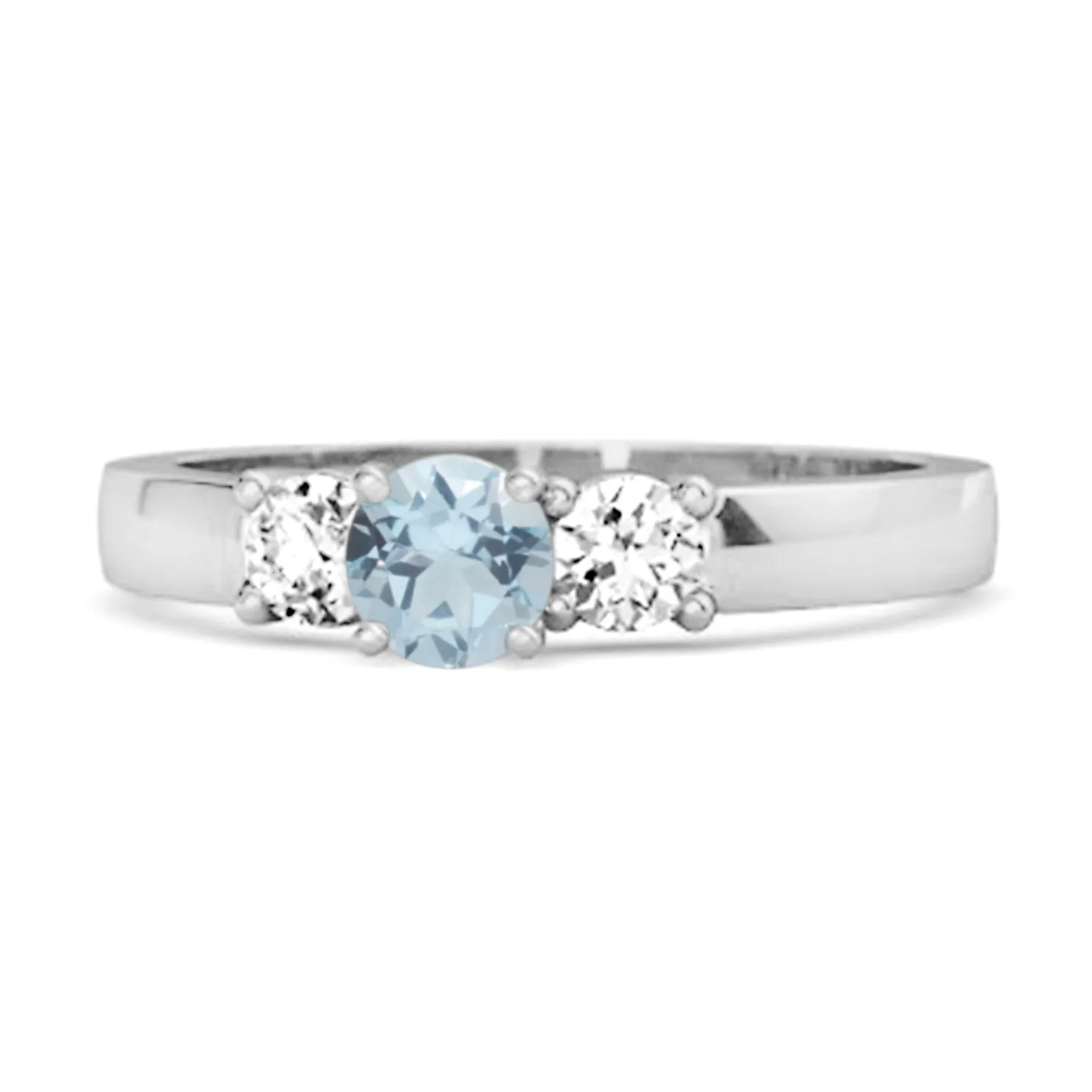 Tri Stone 0.10 Ctw Blue Topaz 925 Sterling Silver Mystery Ring