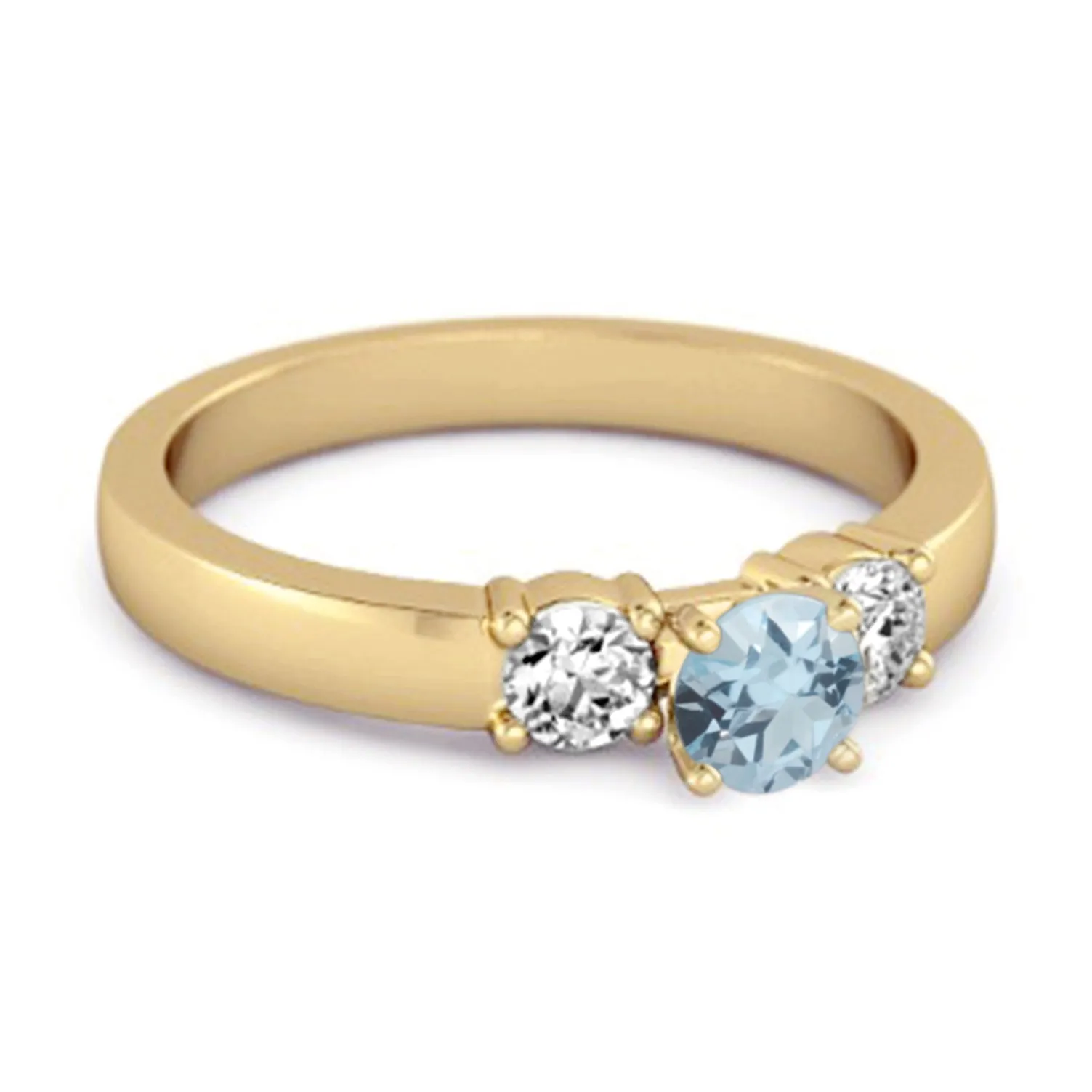 Tri Stone 0.10 Ctw Blue Topaz 925 Sterling Silver Mystery Ring