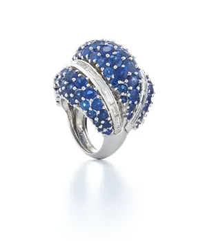 Triple Dome Ring, Sapphire