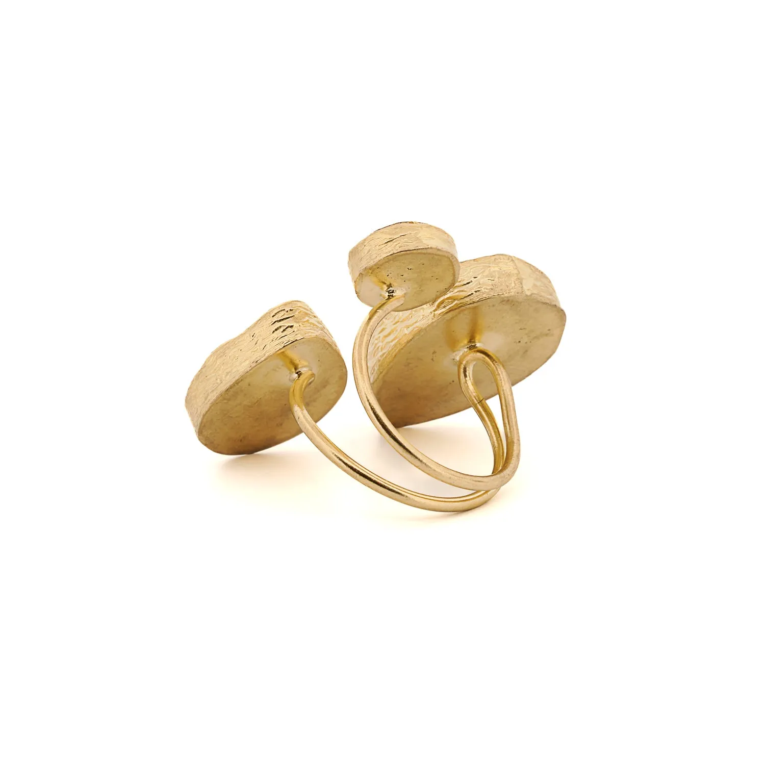Triple Gemstone Color Symphony Adjustable Chunky Ring