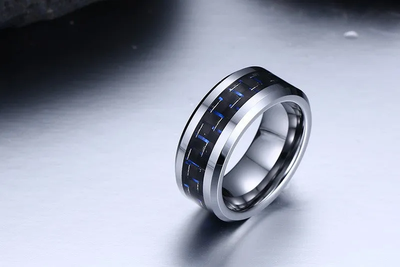 Tungsten Carbide Ring Silver-Plated Carbon