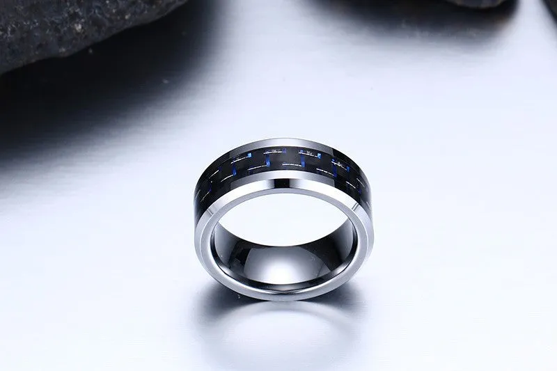 Tungsten Carbide Ring Silver-Plated Carbon