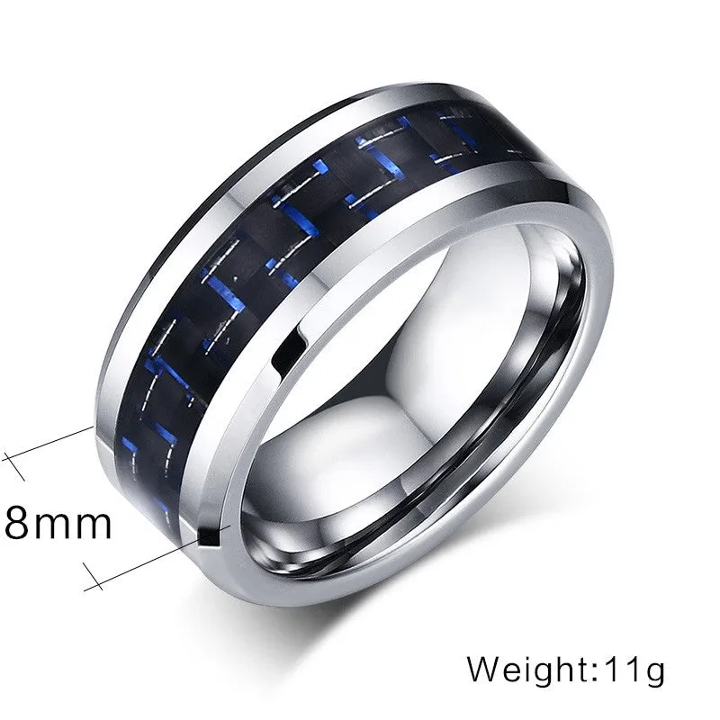 Tungsten Carbide Ring Silver-Plated Carbon