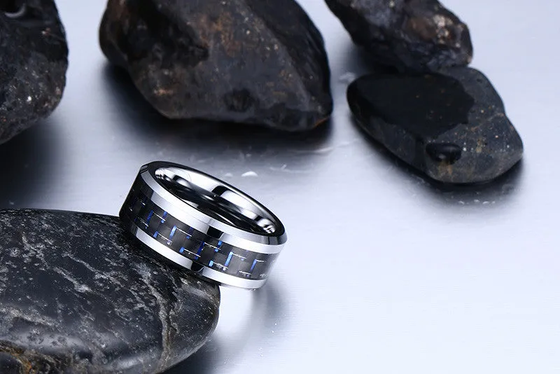 Tungsten Carbide Ring Silver-Plated Carbon