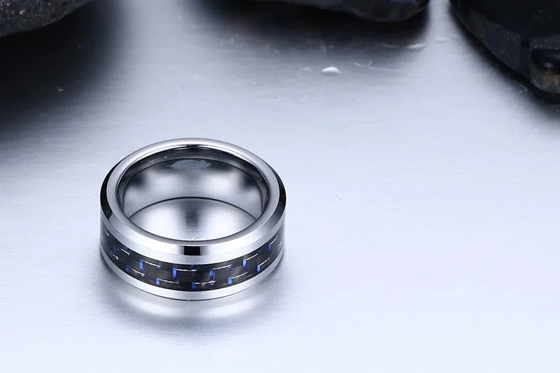 Tungsten Carbide Ring Silver-Plated Carbon