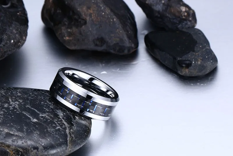 Tungsten Carbide Ring Silver-Plated Carbon