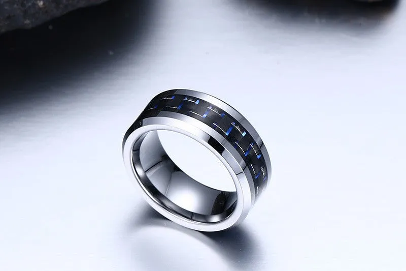Tungsten Carbide Ring Silver-Plated Carbon
