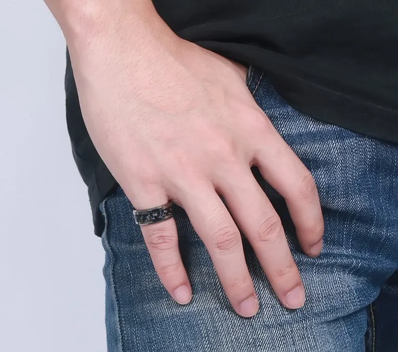 Tungsten Carbide Ring Silver-Plated Carbon