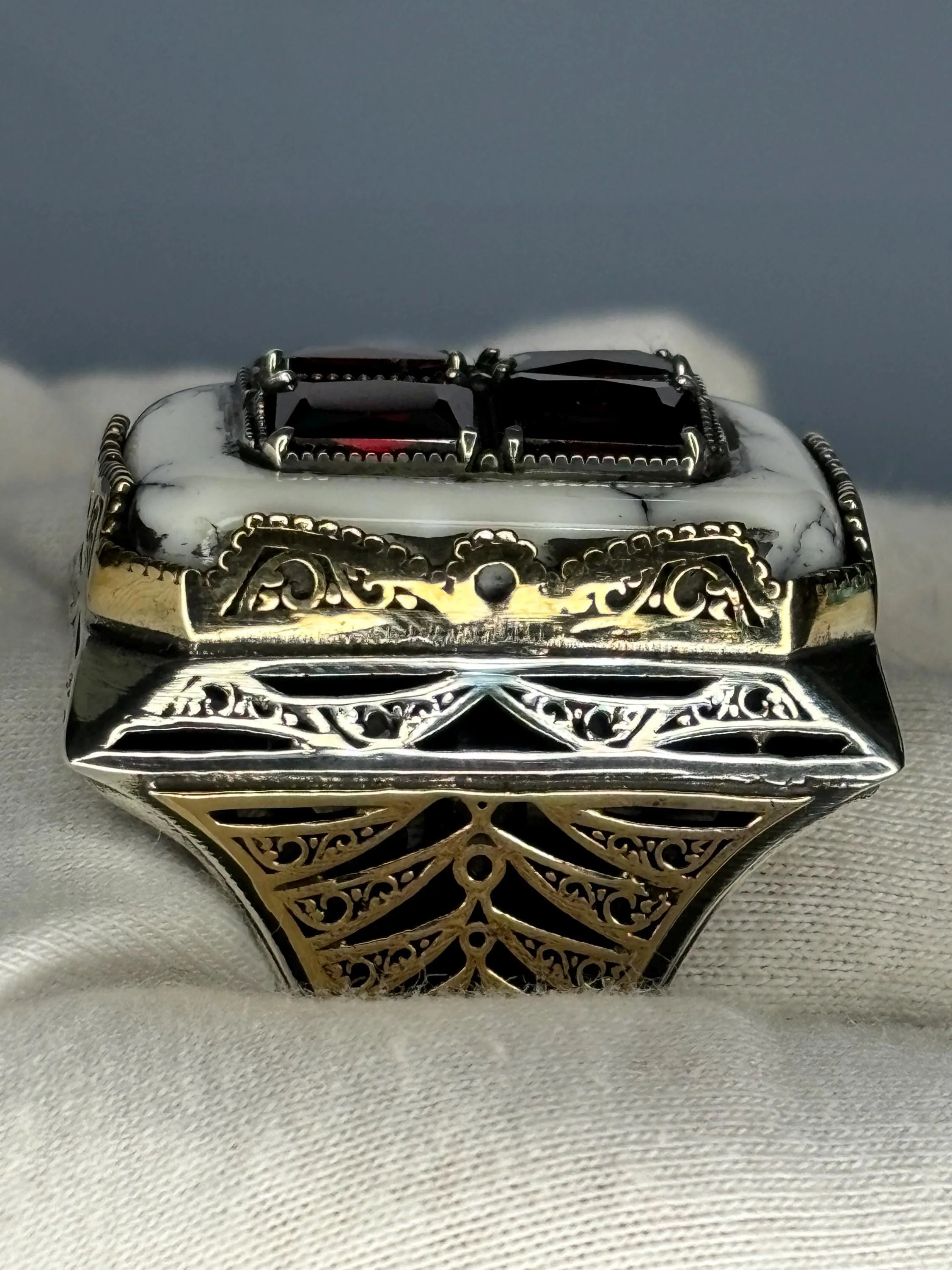 Turkish Handmade Jewelry 925 Sterling Silver Agate Stone Engraved Mens Rings