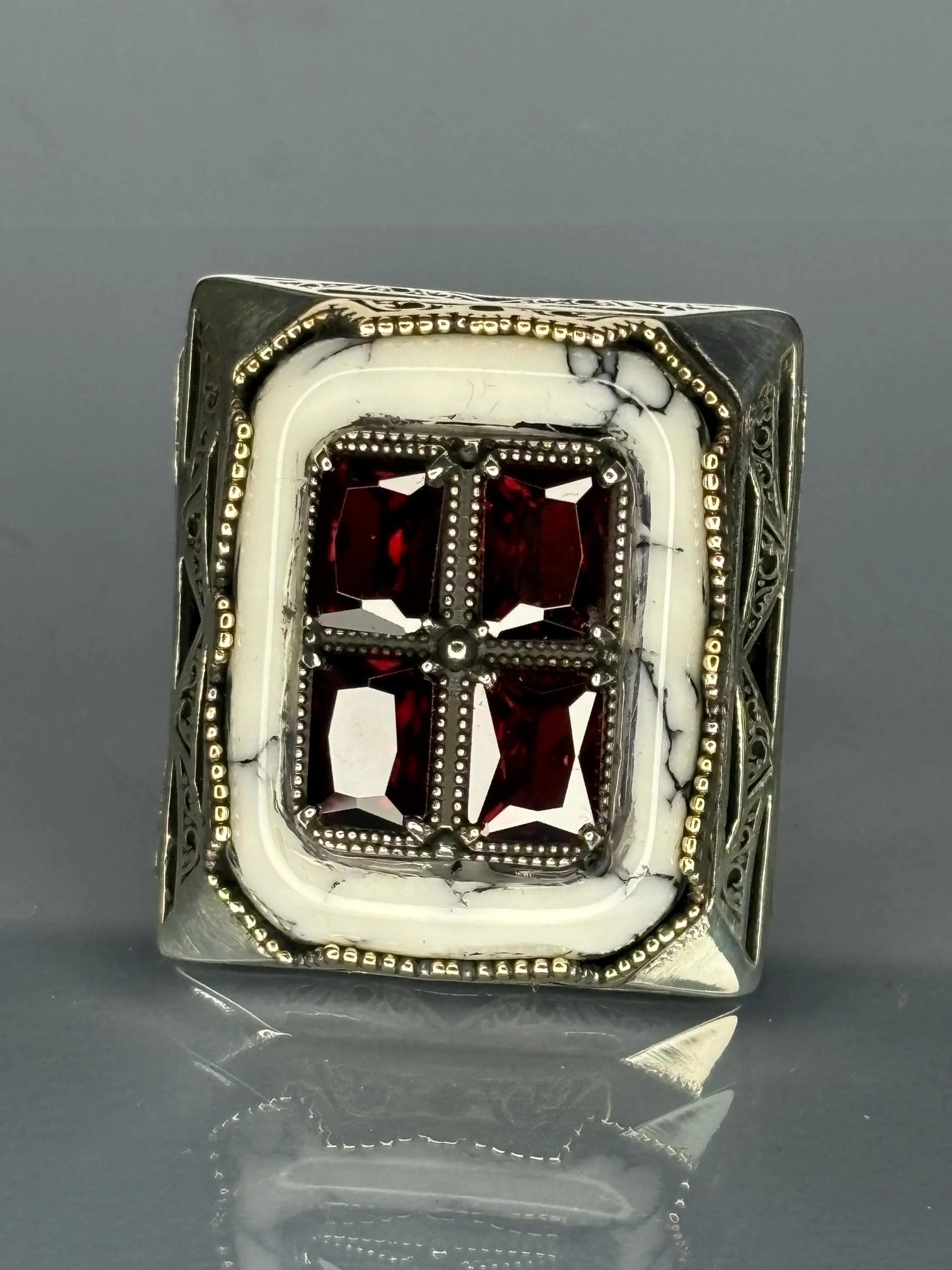Turkish Handmade Jewelry 925 Sterling Silver Agate Stone Engraved Mens Rings