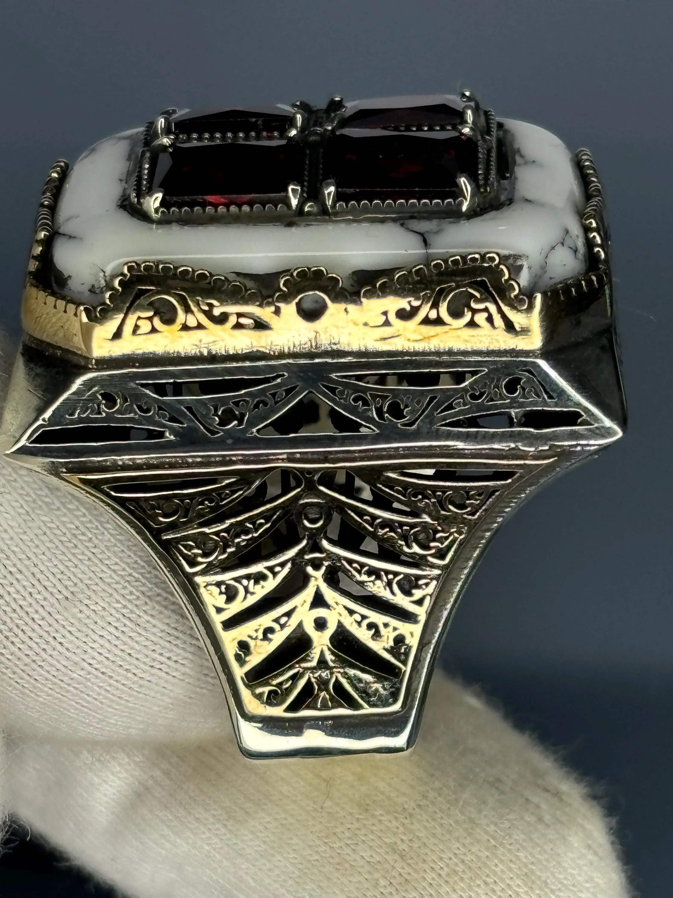 Turkish Handmade Jewelry 925 Sterling Silver Agate Stone Engraved Mens Rings