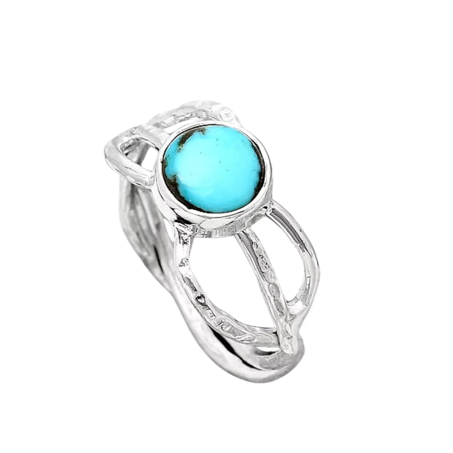 Turquoise Morenci mine Solid 925 Sterling Silver Ring 8