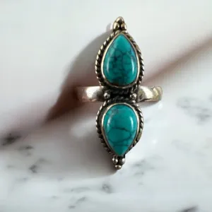 Turquoise Solid 925 Sterling Silver Ring 8
