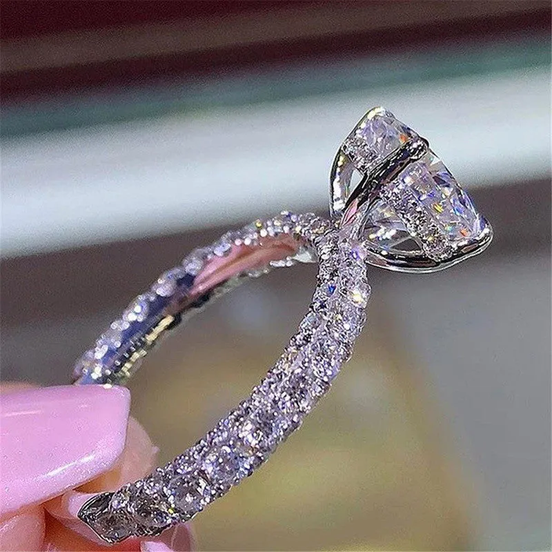 Unique Sapphire Engagement Ring For Women Wedding Jewelry