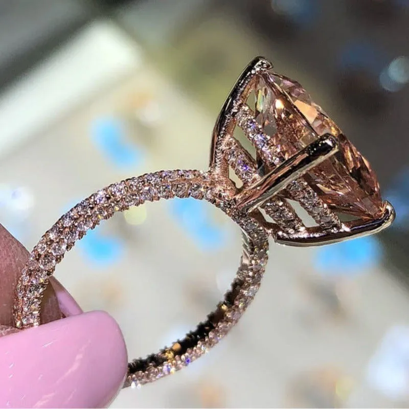 Unique Sapphire Engagement Ring For Women Wedding Jewelry