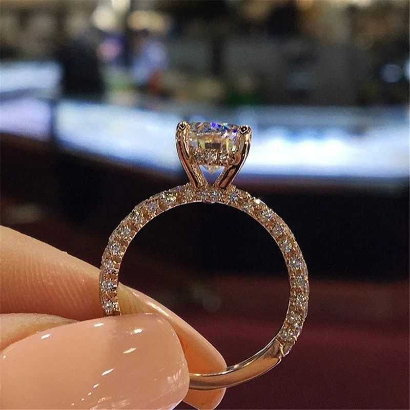 Unique Sapphire Engagement Ring For Women Wedding Jewelry