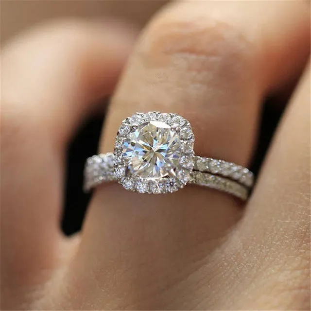 Unique Sapphire Engagement Ring For Women Wedding Jewelry