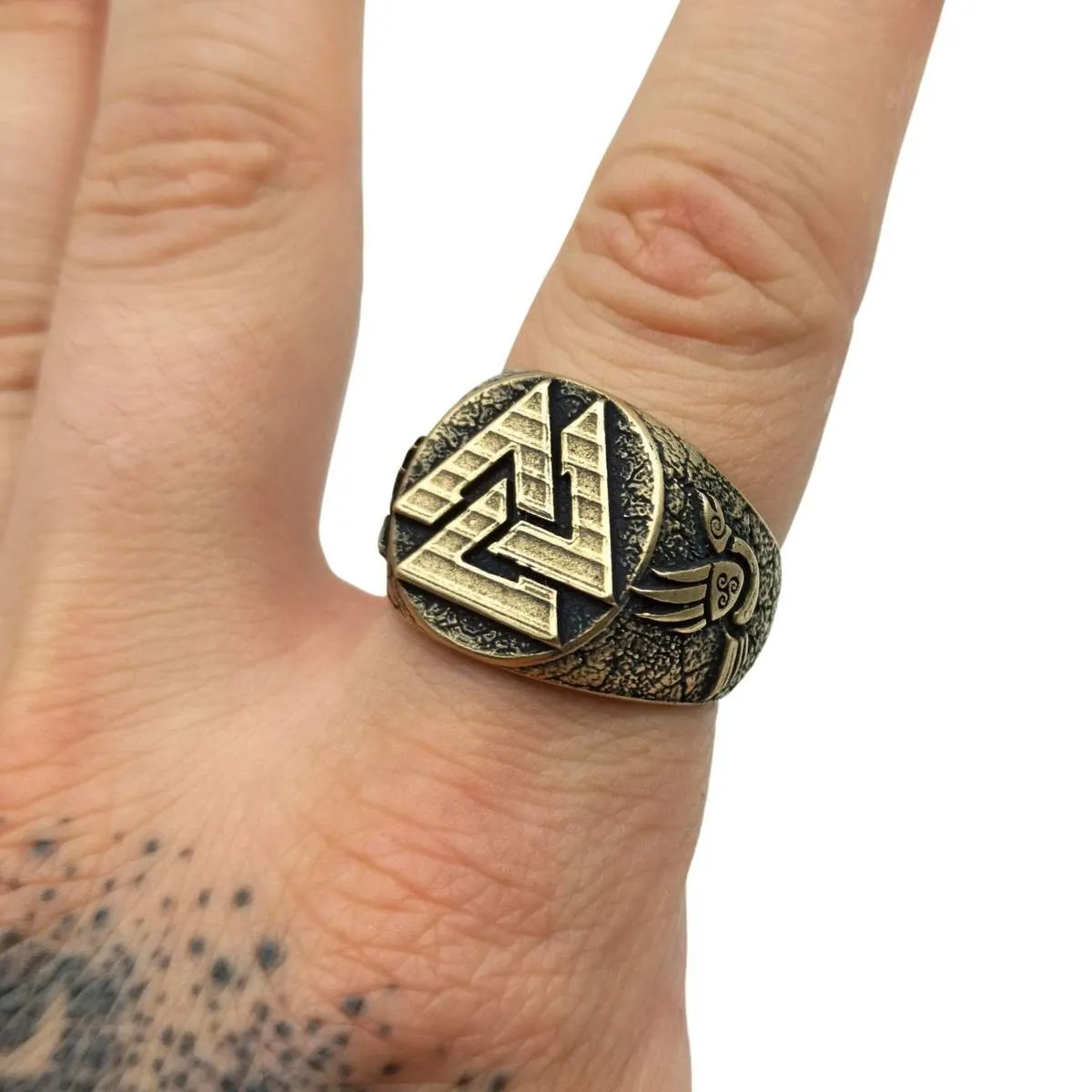 Valknut ring from bronze