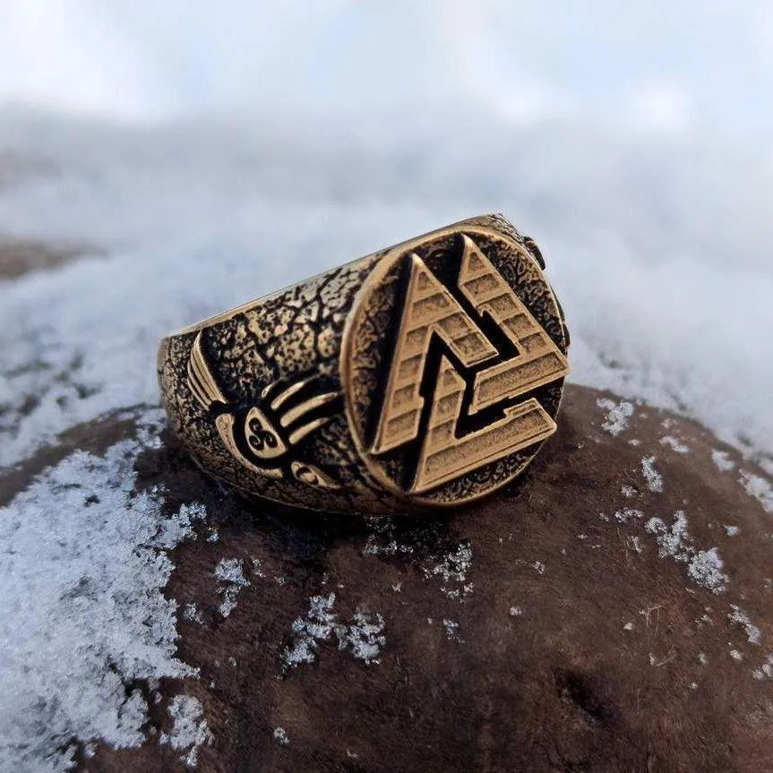 Valknut ring from bronze