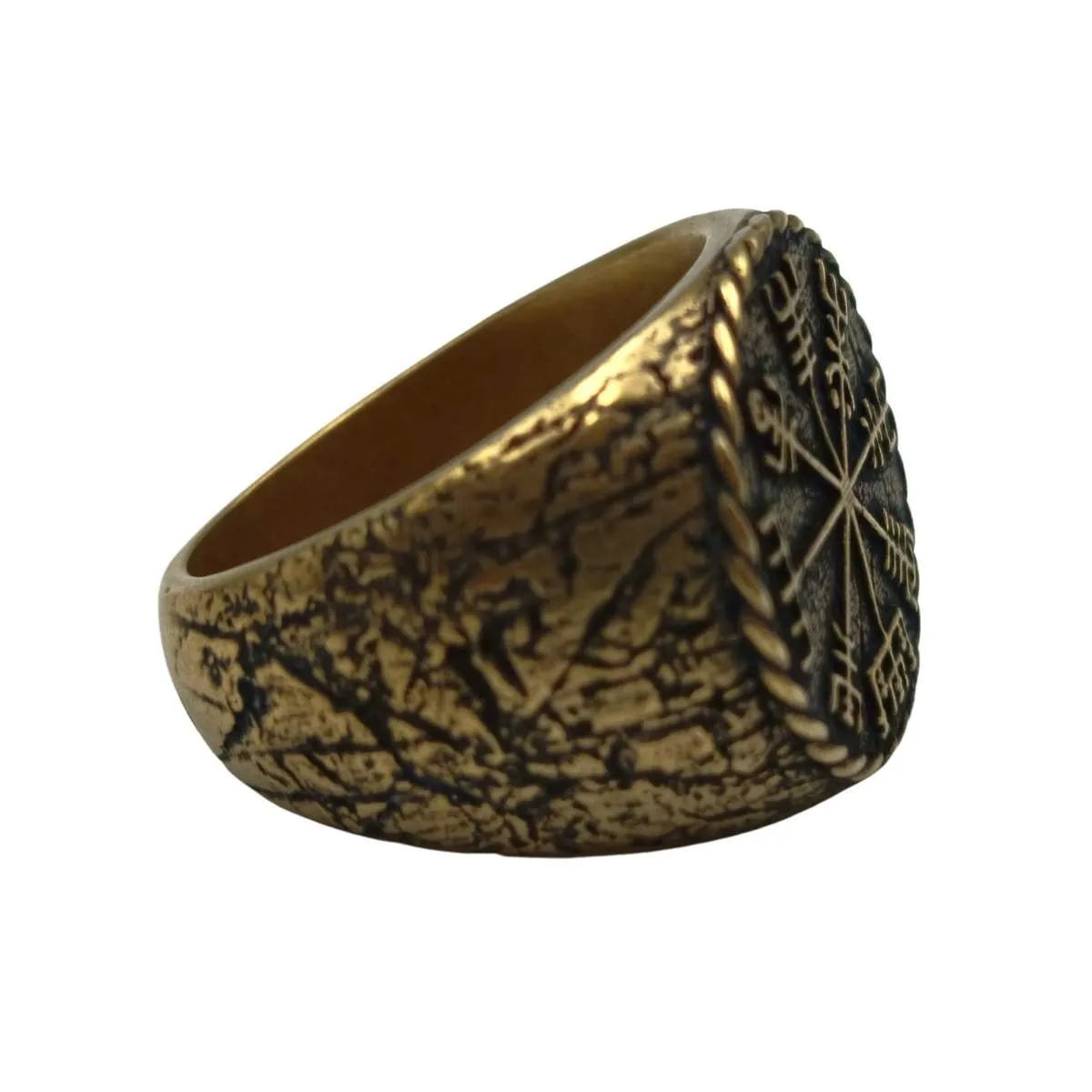 Vegvisir ring from bronze Viking compass