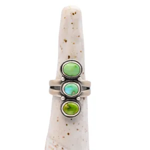 Verde Valley Turquoise Triple Stone Ring  / U.S. Size 6