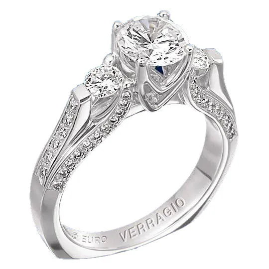 Verragio Euro Collection Ladies Round Cut Platinum Engagement Ring