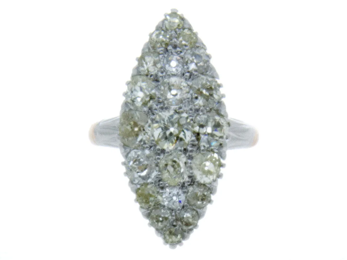 Victorian 3.00ct Diamond Navette Ring