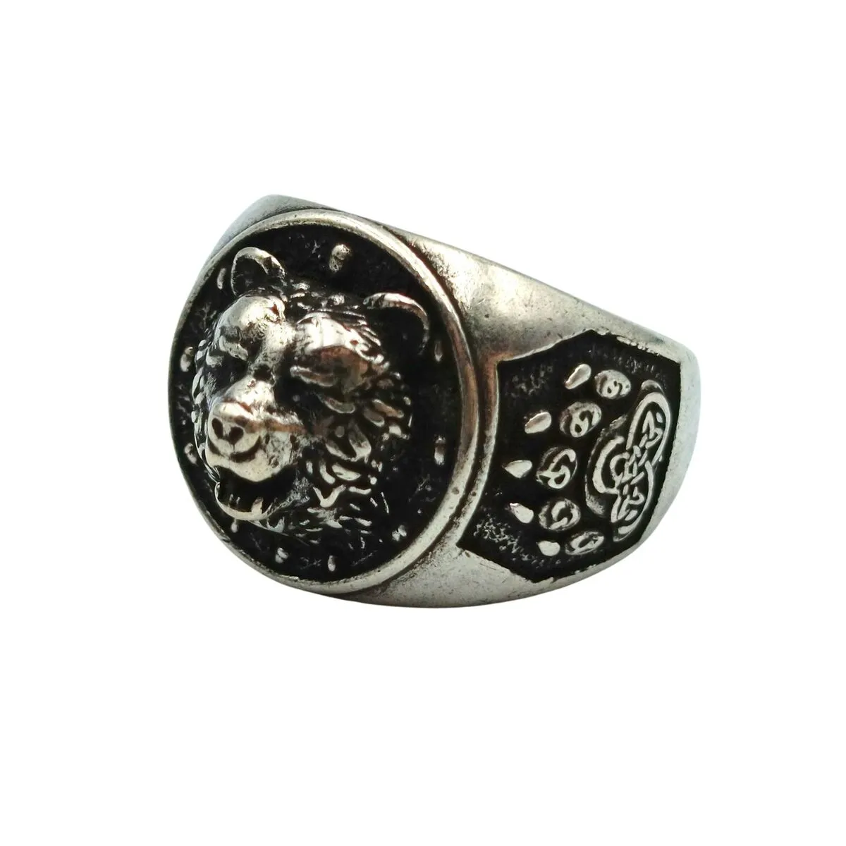 Viking bear bronze ring v2