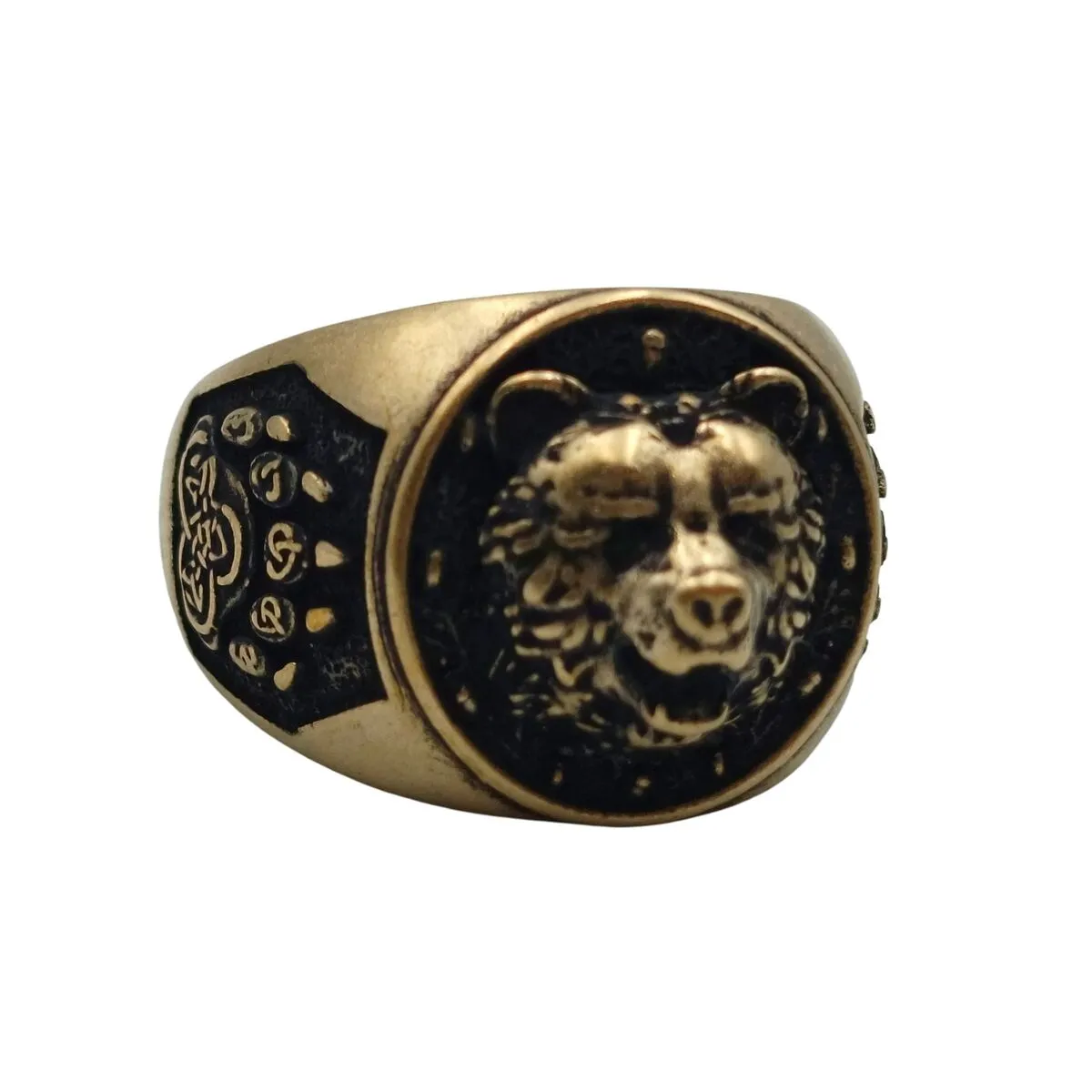 Viking bear bronze ring v2