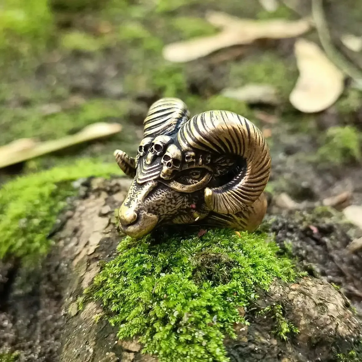Viking ram bronze ring