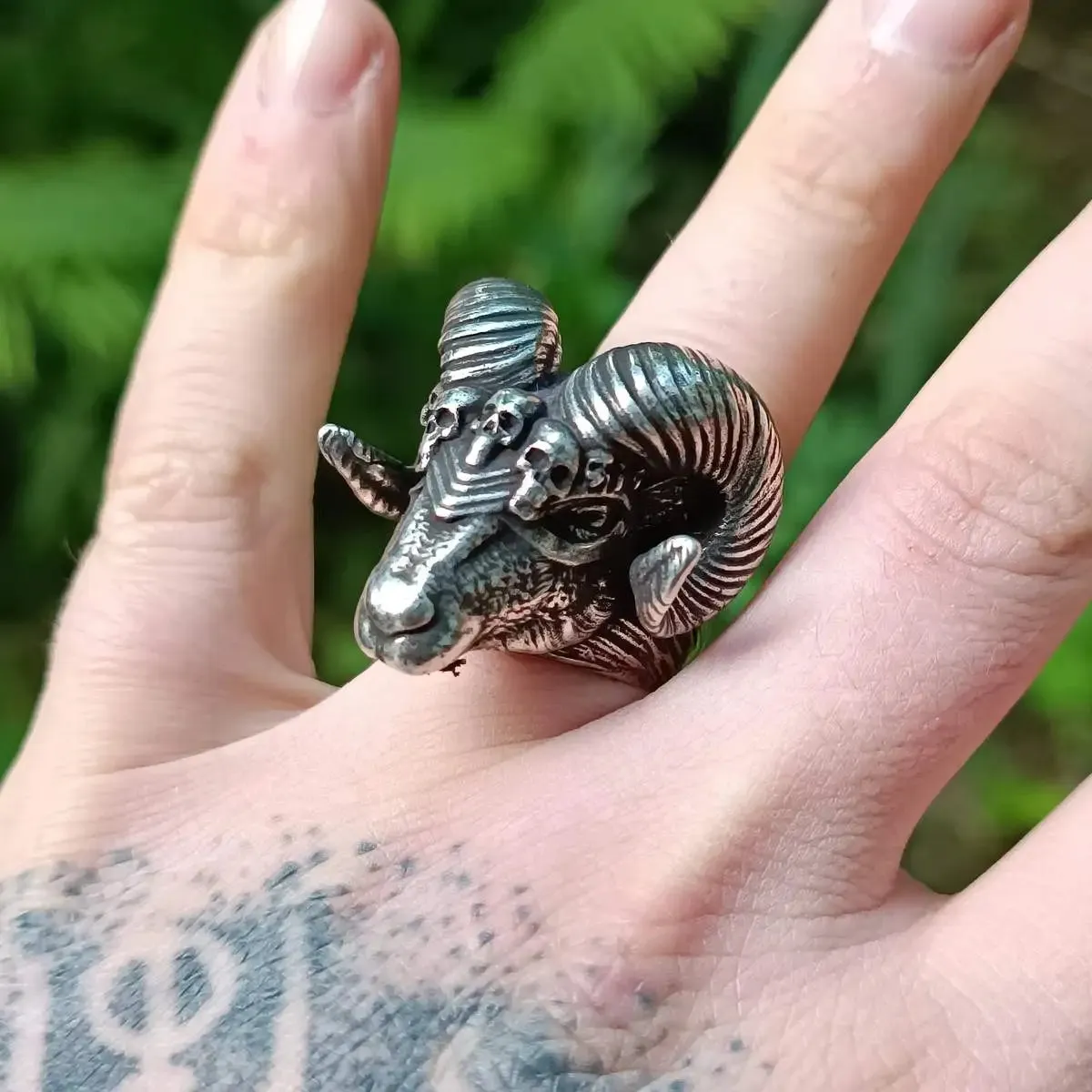 Viking ram bronze ring
