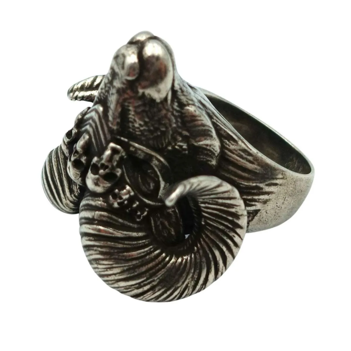 Viking ram bronze ring