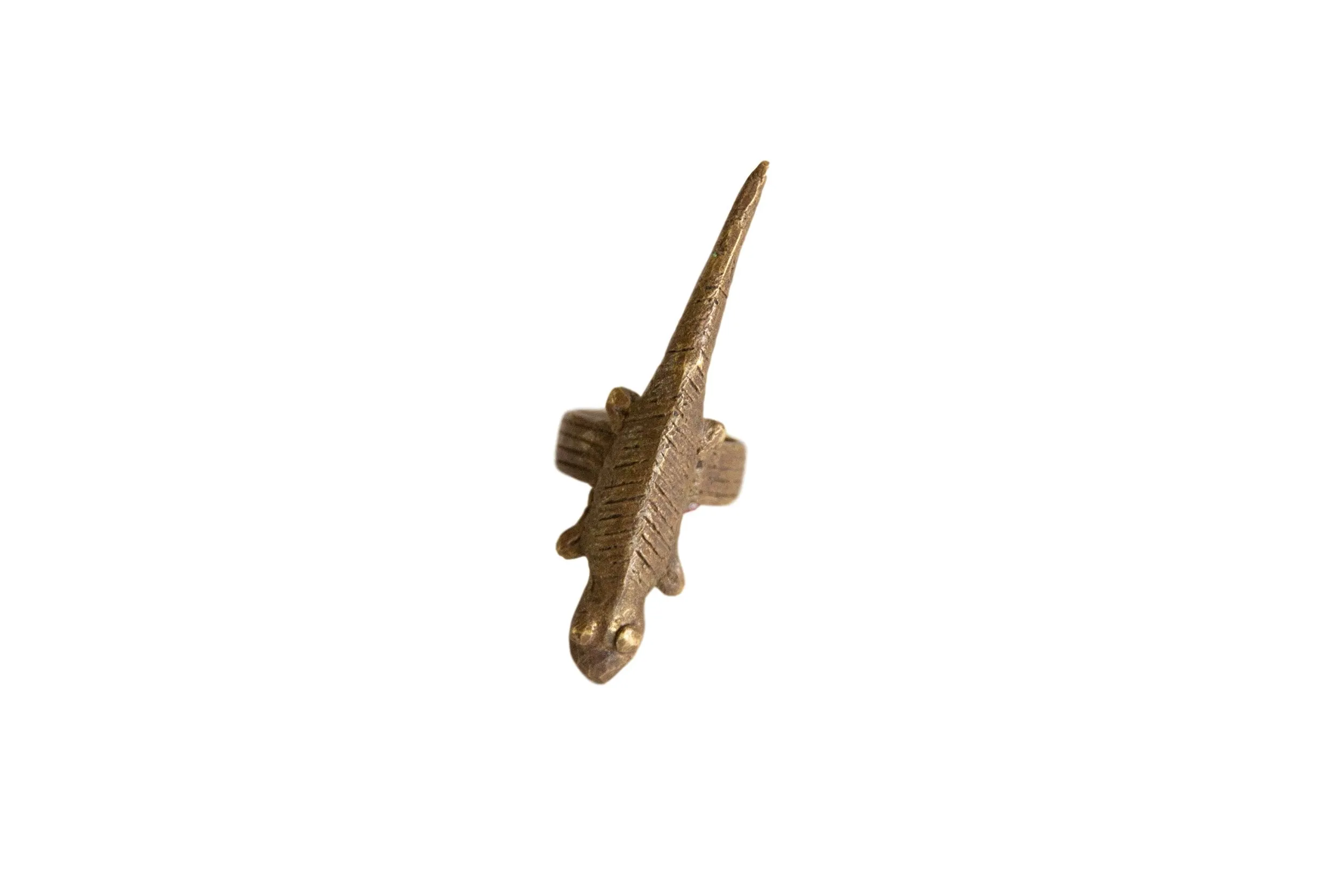 Vintage African Bronze Lizard Ring