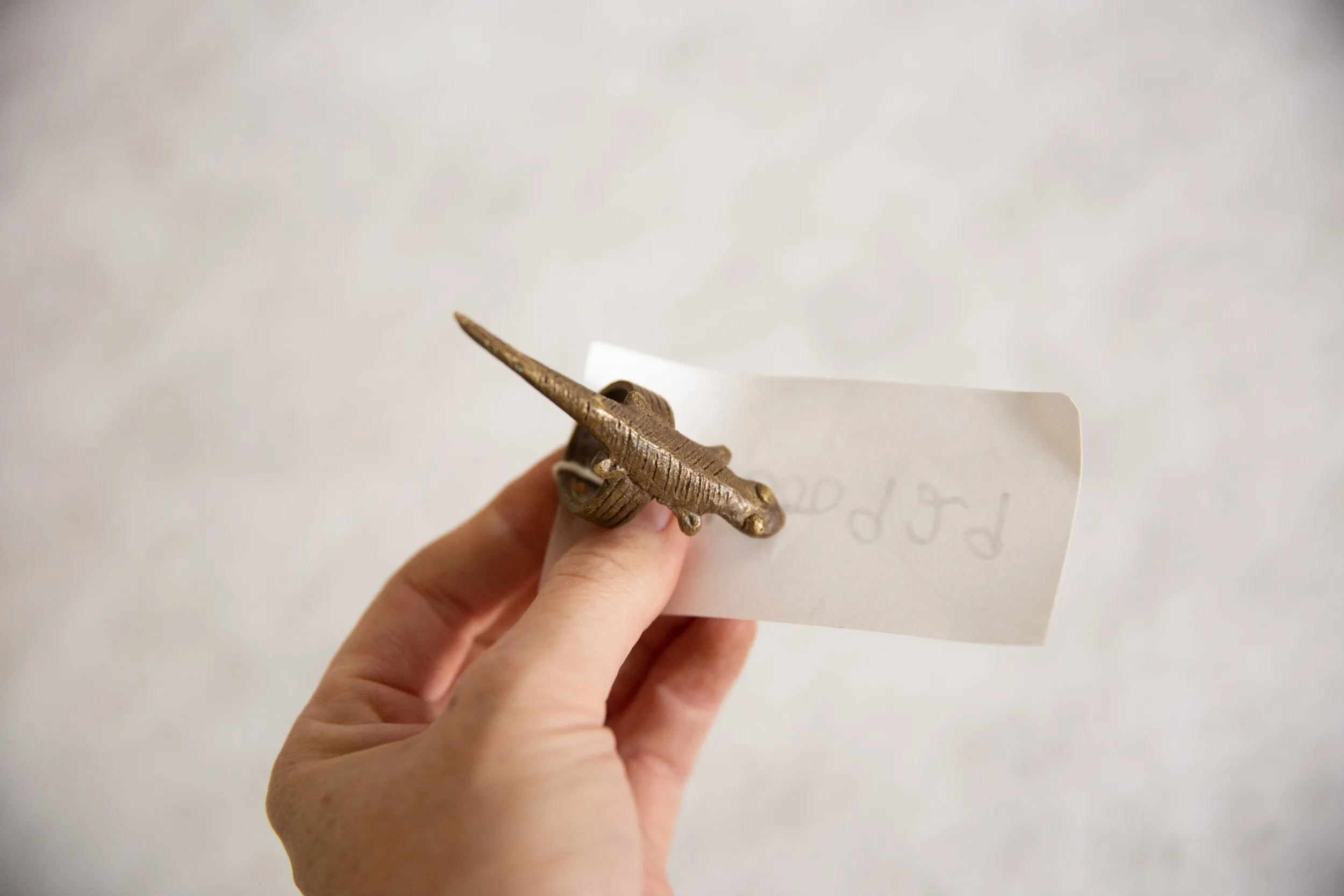Vintage African Bronze Lizard Ring