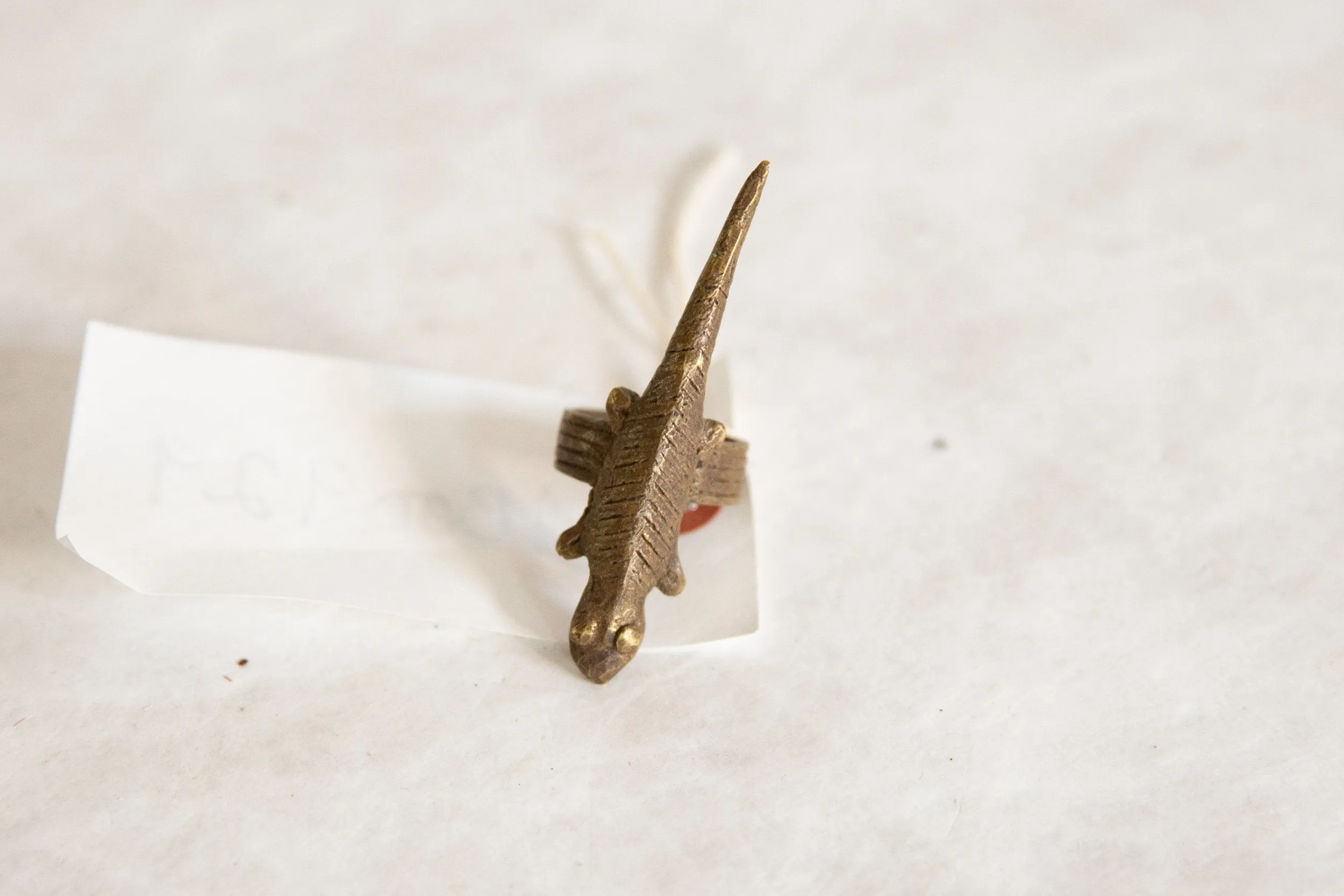 Vintage African Bronze Lizard Ring