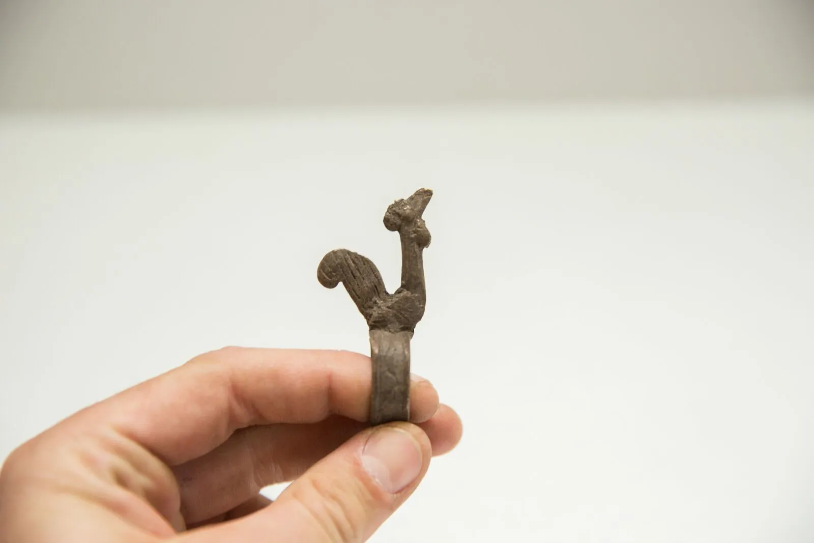 Vintage African Bronze Rooster Ring
