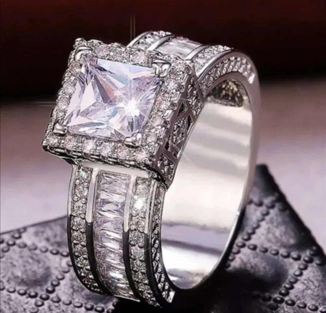 Vintage Court Ring 925 Silver For Women Wedding Jewelry