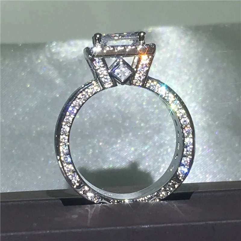 Vintage Court Ring 925 Silver For Women Wedding Jewelry